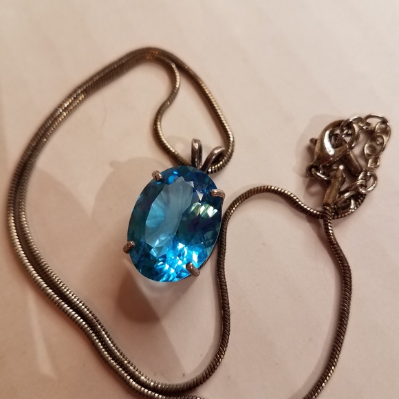 Blue necklace j368 - Picture 4 of 7